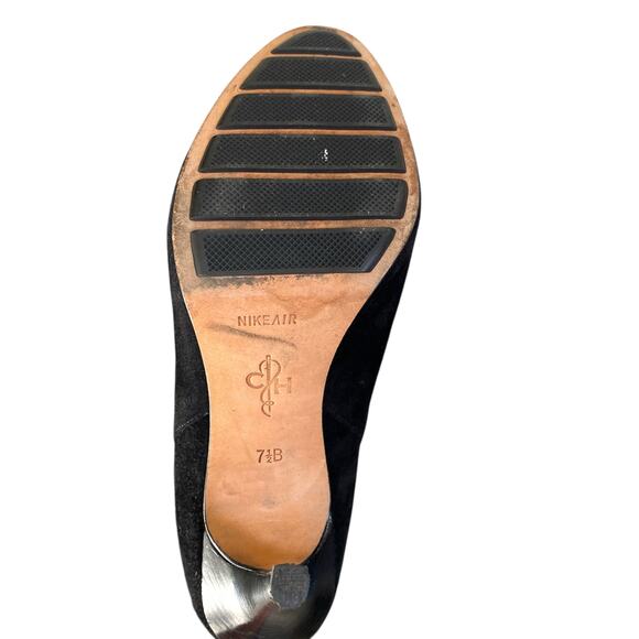 Cole Haan Spike Heel Knee High Sock Boots Sz 7.5 Black Stretch Suede Nike Air - Picture 4 of 12